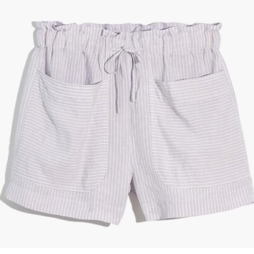 Madewell Lavender Striped Shorts